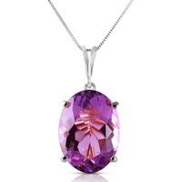 Oval Cut Amethyst Pendant Necklace 7.55ct in 9ct White Gold