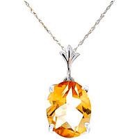 oval cut citrine pendant necklace 312ct in 9ct white gold