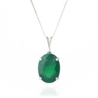 Oval Cut Emerald Pendant Necklace 6.5ct in 9ct White Gold