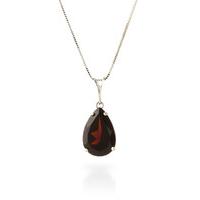 Oval Cut Garnet Pendant Necklace 6.0ct in 9ct White Gold