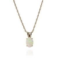 oval cut opal pendant necklace 045ct in 9ct white gold