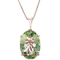 oval cut green amethyst pendant necklace 755ct in 9ct rose gold