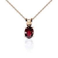 oval cut garnet pendant necklace 085ct in 9ct rose gold