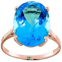 Oval Cut Blue Topaz Ring 8.0ct in 9ct Rose Gold