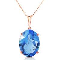 oval cut blue topaz pendant necklace 80ct in 9ct rose gold