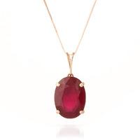 Oval Cut Ruby Pendant Necklace 7.7ct in 9ct Rose Gold