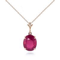 Oval Cut Ruby Pendant Necklace 3.5ct in 9ct Rose Gold