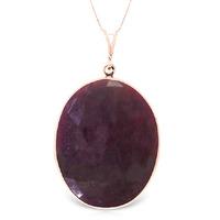 Oval Cut Ruby Pendant Necklace 19.5ctw in 9ct Rose Gold