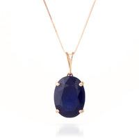 Oval Cut Sapphire Pendant Necklace 8.5ct in 9ct Rose Gold