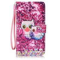 owl painted pu leather material of the card holder phone case foramsun ...