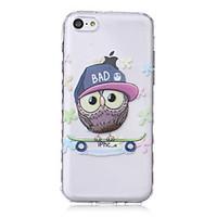 Owl Pattern Waves Slip Handle TPU Soft Phone Case for iPhone 5C