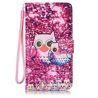 owl painted pu leather material of the card holder phone case foramsun ...