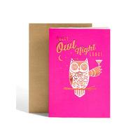 Owl Night Long Birthday Card