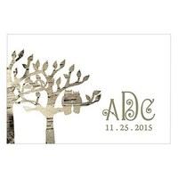 Owl Silhouette in Tree Large Rectangular Tag