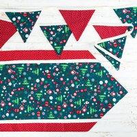 Owl and Sewing Cat Festive Table Runner and FREE Bunting Set 408949