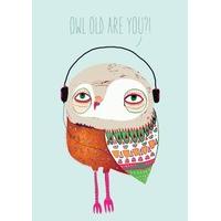 owl old are you birthday card bc1627