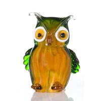 owl sculpture in multicoloured glass