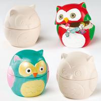 Owl Ceramic Trinket Boxes (Pack of 16)