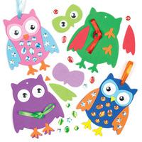 Owl Jewel Decoration Kits (Pack of 16)