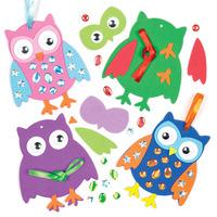 owl jewel decoration kits pack of 4