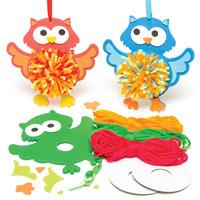 owl pom pom decoration kits pack of 15