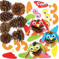 owl mix match pine cone kits bulk pack pack of 60