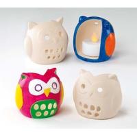 Owl Ceramic Tealight Holders (Pack of 4)