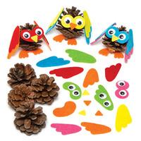 owl mix match pine cone kits pack of 6