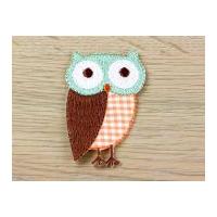 owl embroidered iron on motif applique multicoloured