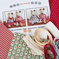 Owl and Sewing Cat Accessories for Teddy and Mice 409253