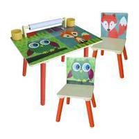 Owl and Fox Kids Table and Chairs Bundle