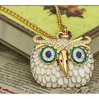 owl vintage long pendant sweater chain necklace women office lady jewe ...