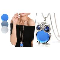 owl simulated crystal pendant 3 colours