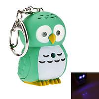 Owl Style Light and Sound Effect Keychain (Random Color)