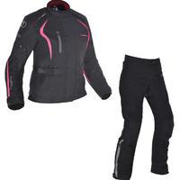 oxford dakota 10 ladies motorcycle jacket amp 20 trousers black pink k ...