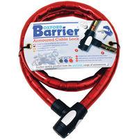Oxford Oxford OF147 \'Barrier\' Motorcycle Cable Lock (Red)