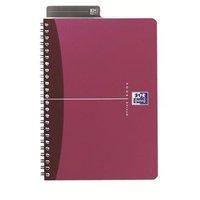 Oxford Office (A4) Notebook Metallic Polypropylene Cover Wirebound 180 Pages 90gsm Red (Pack of 5)
