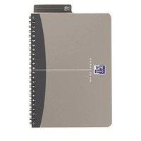 Oxford Office (A4) Notebook Metallic Polypropylene Cover Wirebound 180 Pages 90gsm Grey (Pack of 5)