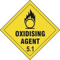 Oxidising Agent 5.1 - Self Adhesive Sticky Sign Diamond (200 x 200mm)