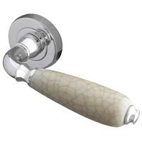 Oxford Crackle Porcelain and Chrome Lever on Rose Handles