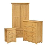 Oxbury Pine Bedroom Set with Gents Wardrobe