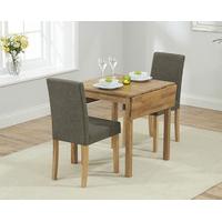 Oxford 70cm Solid Oak Extending Dining Table with Brown Mia Fabric Chairs