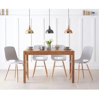 Oxford 120cm Solid Oak Dining Table with Nordic Wooden Leg Chairs