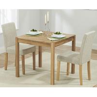 oxford 80cm solid oak dining table with mia fabric chairs