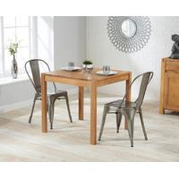 oxford 80cm solid oak dining table with tolix industrial style dining  ...