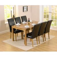 Oxford 150cm Solid Oak Dining Table with Albany Brown Chairs