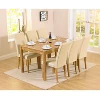 oxford 150cm solid oak dining set with albany cream chairs