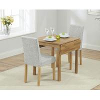 Oxford 70cm Solid Oak Extending Dining Table with Grey Mia Fabric Chairs