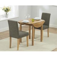 Oxford 90cm Solid Oak Extending Dining Table with Brown Mia Chairs