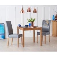 Oxford 80cm Solid Oak Dining Table with Albany Grey Chairs